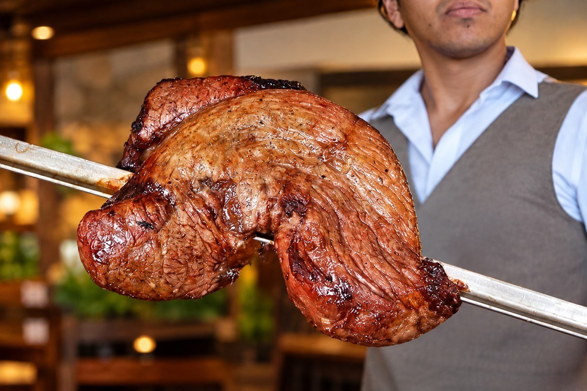 Corte de carne en la mesa